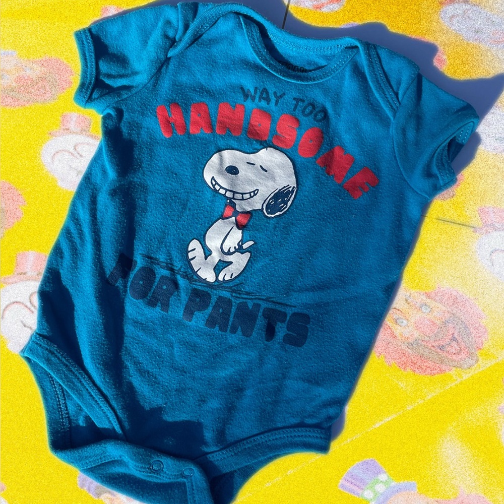Peanuts Teal Snoopy Kids Bodysuit